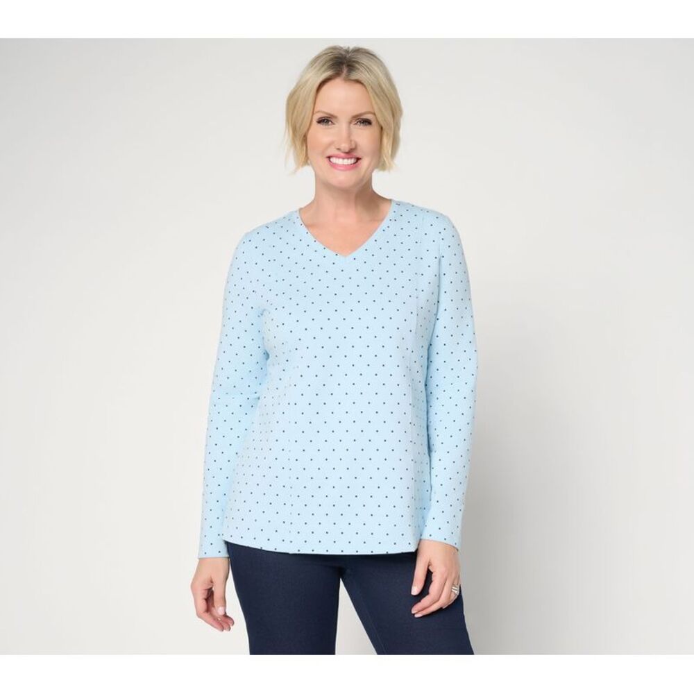 Denim & Co. Women's Top Sz S Make Your Selection: Active Printed Blue A737407